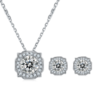 Classic Hairy S925 Silver Plated Platinum Moissanite Diamond Pendant Earnail Set 4